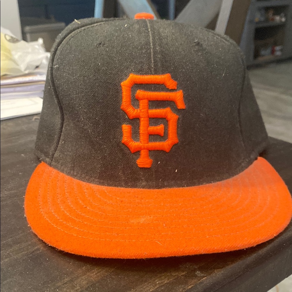 New Era San Francisco Giants Black and Orange fitted Flat-Brim Hat